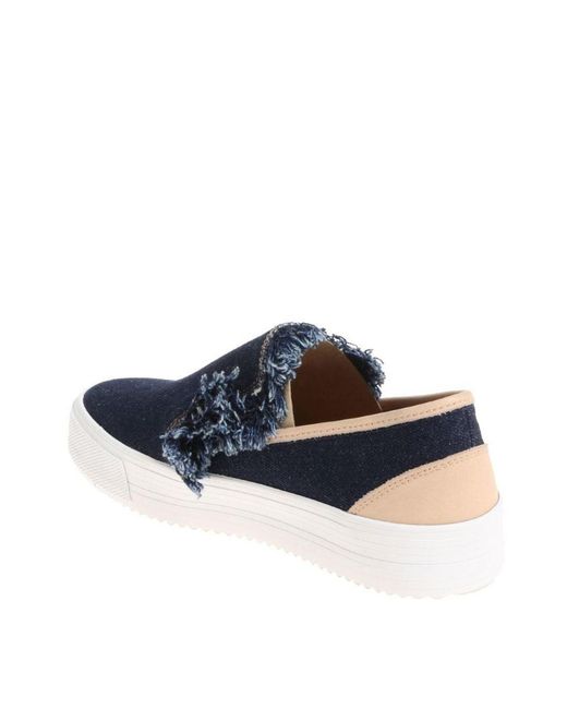 See By Chloé Blue Slip-On Sneakers With Fringes