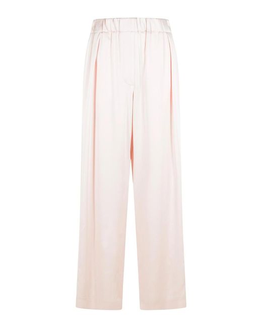 Jil Sander White Acetate Blend Trousers
