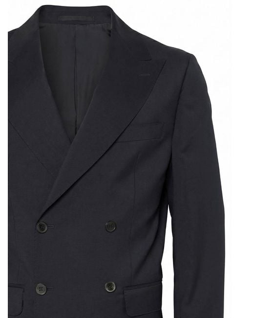 Low Brand Blue Breasted Blazer for men