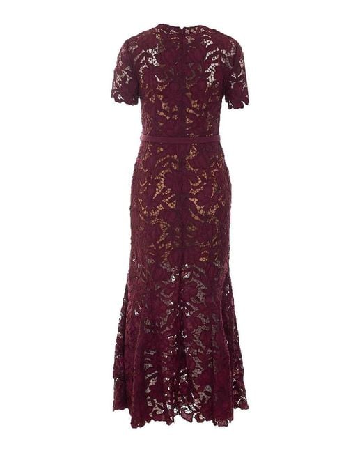 Self-Portrait Purple Lace Midi Dress