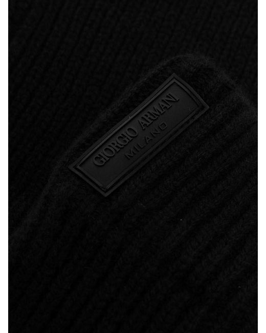 Giorgio Armani Black Cashmere Gloves for men