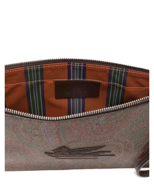 Etro Brown Pouch Slg for men