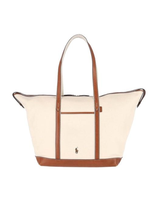 Polo Ralph Lauren Natural Medium Logo Tote Bag