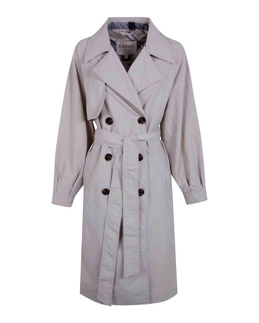 Barbour Gray Layla Trench Showerproof Jacket