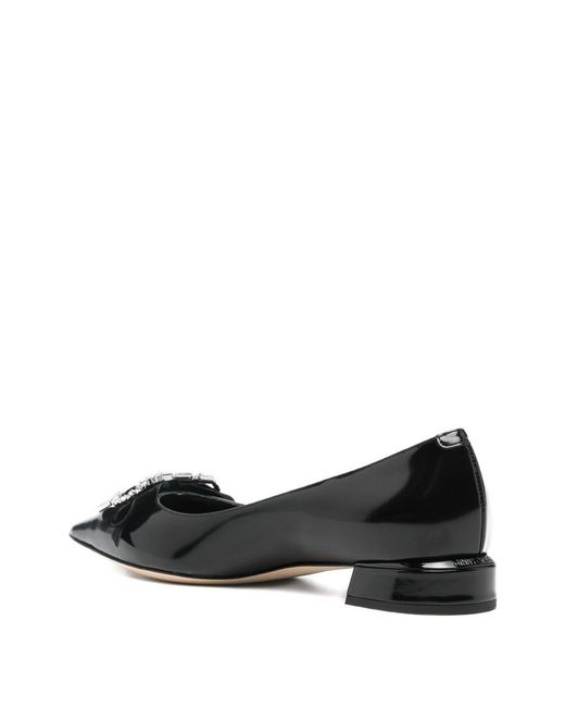 Jimmy Choo Black Auria Leather Ballet Flats