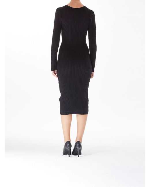 Just Cavalli Black Long Sleeve Lurex Dress