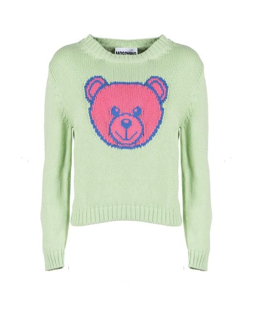 Moschino Green Bear Cotton Sweater