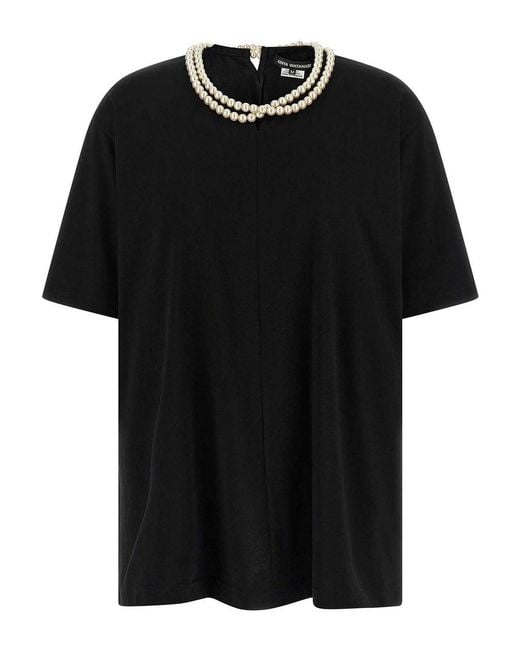 Junya Watanabe Black Pearl Necklace T-Shirt