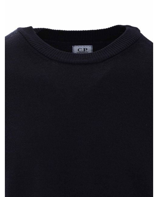 C P Company Blue Extrafine Merino Sweater for men