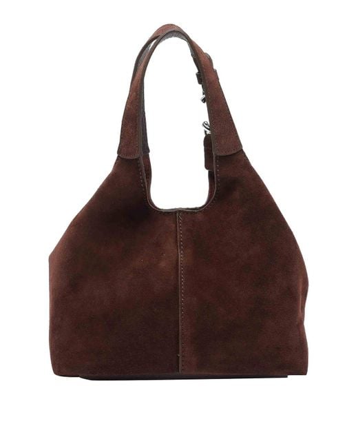 Coccinelle Brown C-Easy Suede Shoulder Bag Small