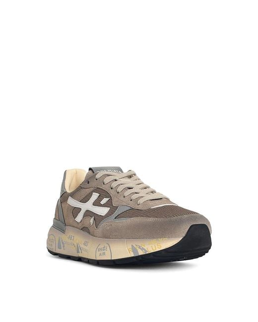 Premiata White Mick Leather Blend Sneakers for men