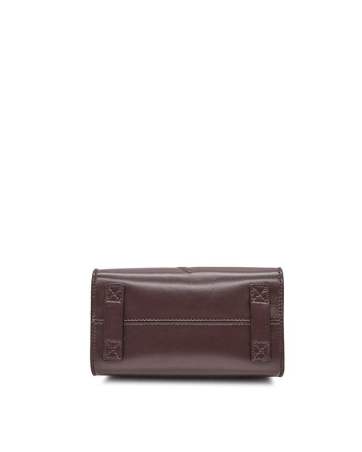 Moschino Brown Tie Me Embossed Small Bag