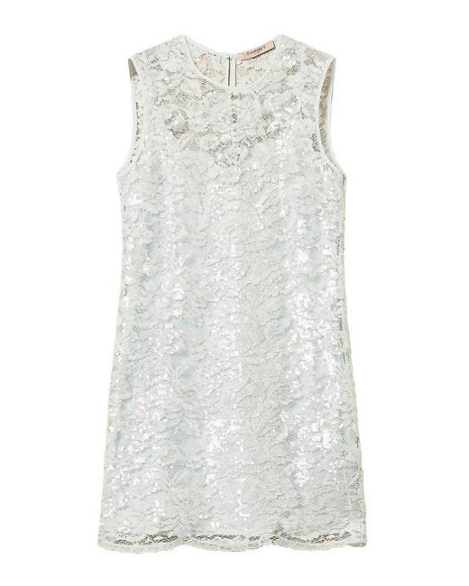Twinset White Embroidered Mini Dress