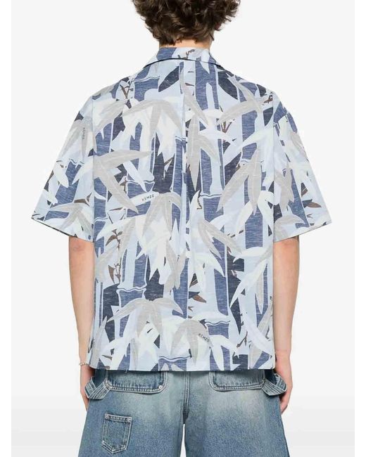 KENZO Blue Hawaiian Short Sleeve Shirt for men