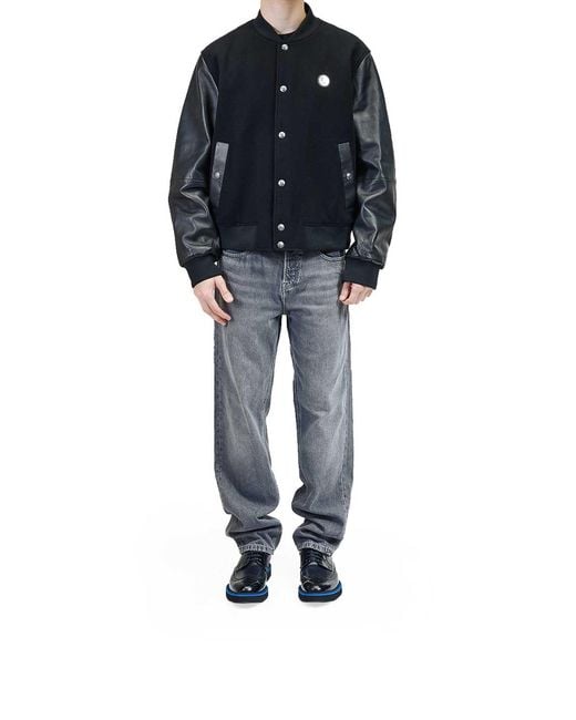 Just Cavalli Black Varsity Jacket for men