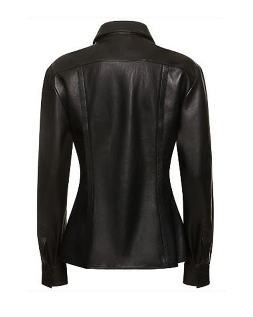 Alberta Ferretti Black Leather Shirt