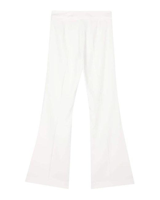 D. EXTERIOR White Flared Design Trousers