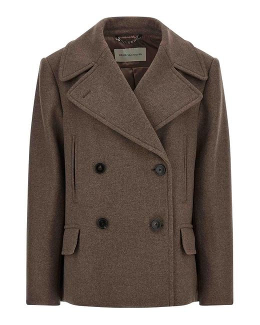 Dries Van Noten Brown Vafel Coat