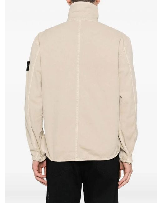 Stone Island Natural Patch-Pocket Zip Overshirt for men