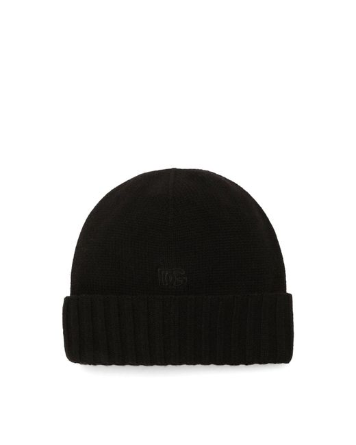 Dolce & Gabbana Black Cashmere Beanie