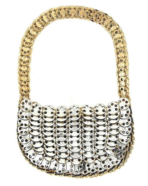 Rabanne Metallic Moon Flip Reversible Shoulder Bag