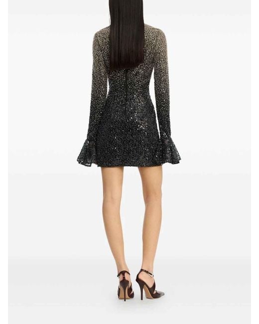 ROTATE BIRGER CHRISTENSEN Black Short Dress With Long Sleeves