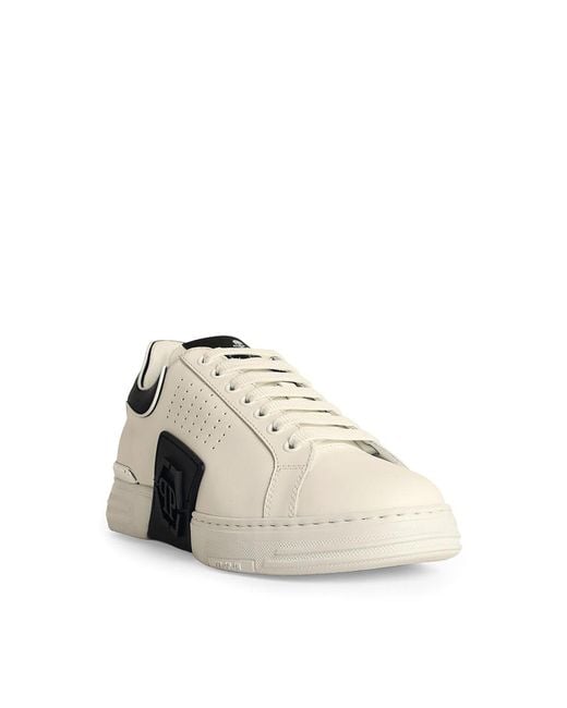 Philipp Plein Natural Lo-Top Phantom Leather Sneakers for men