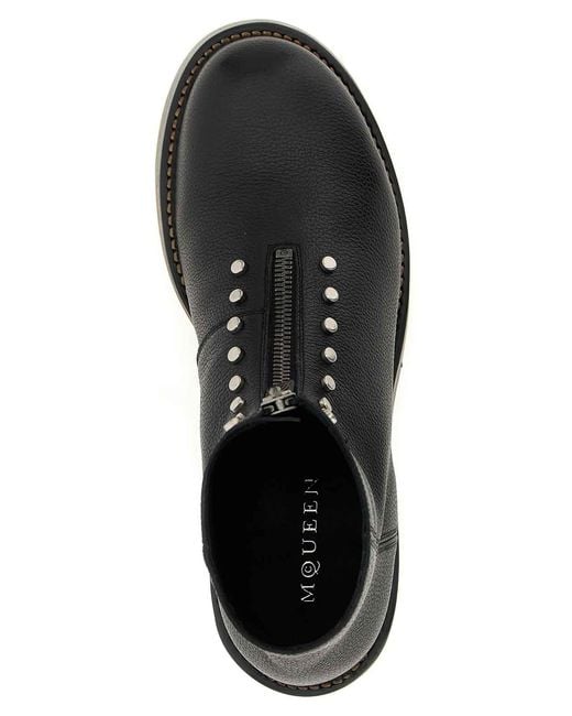 McQueen Black Maker Ankle Boots for men