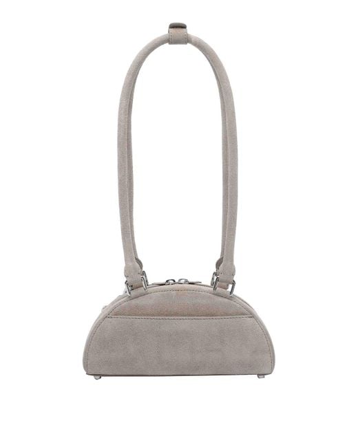 Self-Portrait White Mini Suede Bow Charm Shoulder Bag