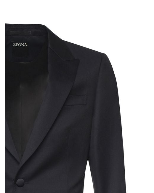 Zegna Black Tailored Wool Suit for men