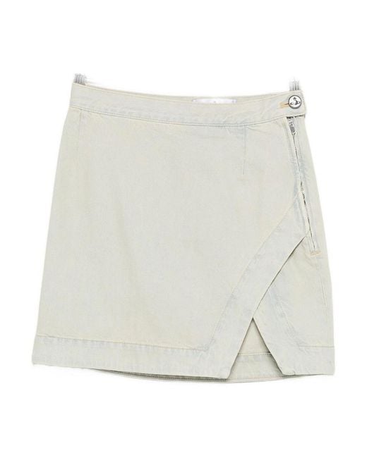 Vivienne Westwood White Rita Asymmetric Denim Skirt