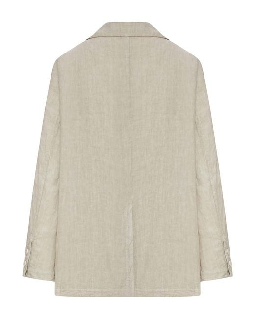 Transit White Single-Breasted Linen Jacket