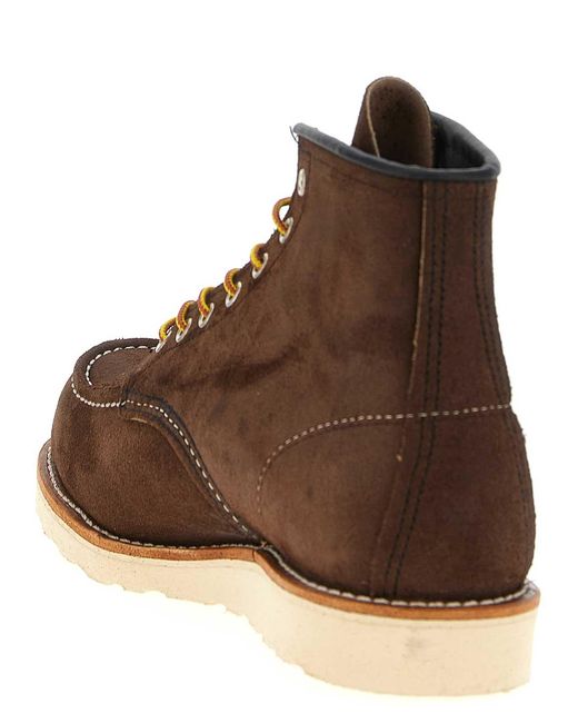 Red Wing Brown Classic Moc Ankle Boots for men
