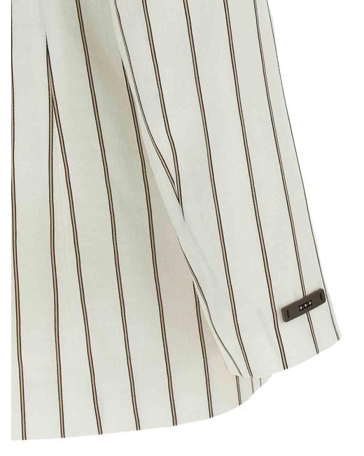 Peserico White Pinstripe Twill Blazer