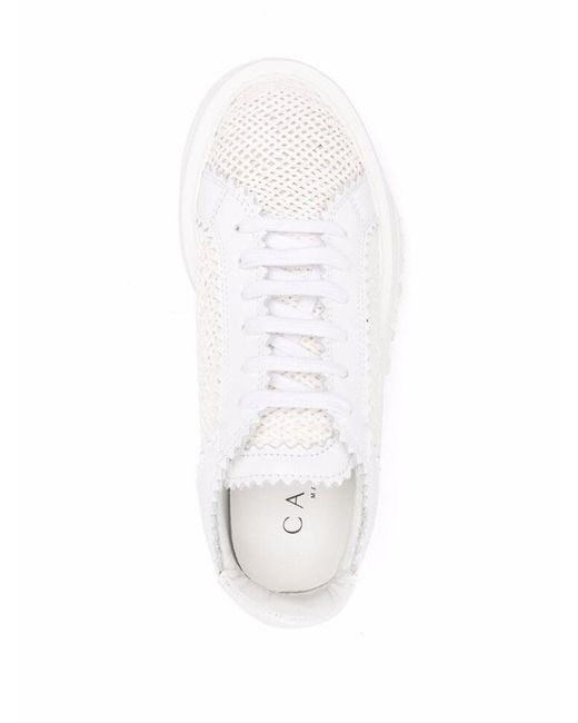 Casadei White Low-top Sneakers With Interwoven Design