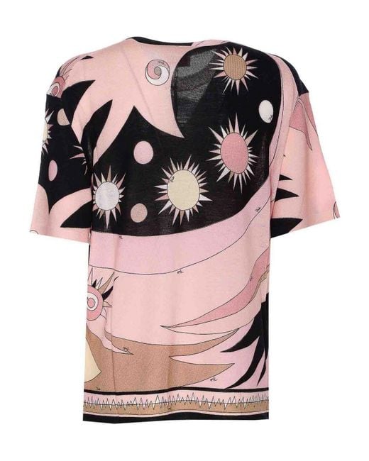 Emilio Pucci Pink Star Print T-Shirt