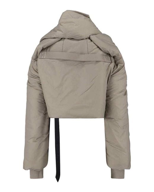 Rick Owens Natural Padded Crop Down Jacket