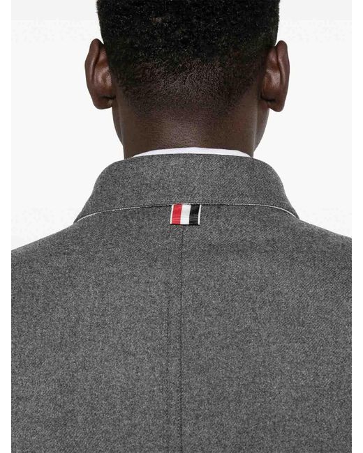 Thom Browne Gray Bar Felted Utility Jacket for men