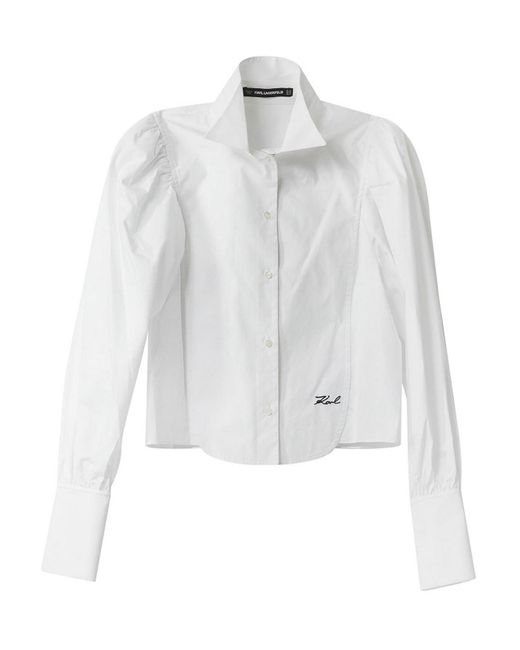 Karl Lagerfeld White Fashion Poplin Shirt