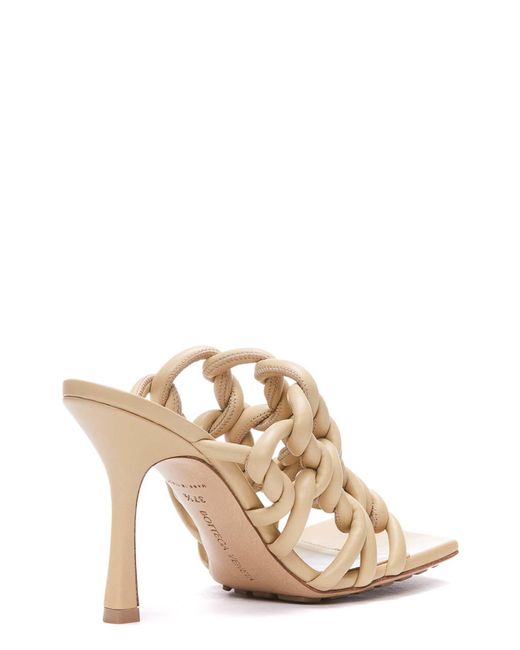 Bottega Veneta Metallic Twisted Tubular Leather Sandals For