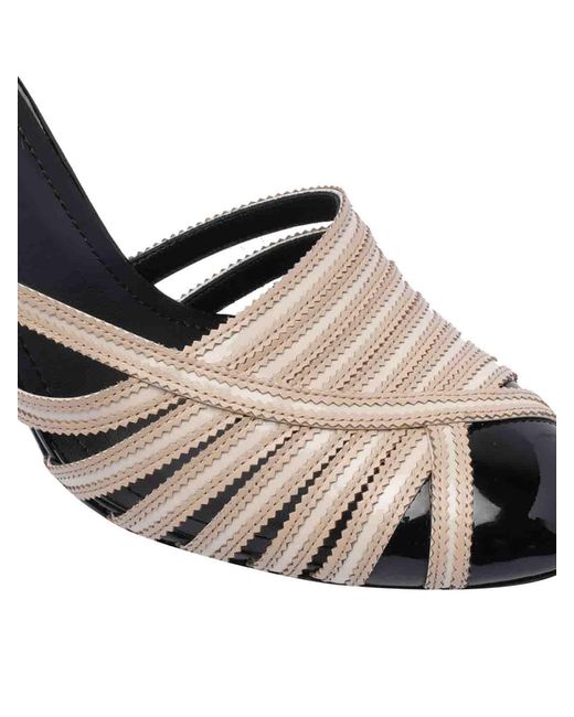 Ferragamo Metallic Strappy Pumps