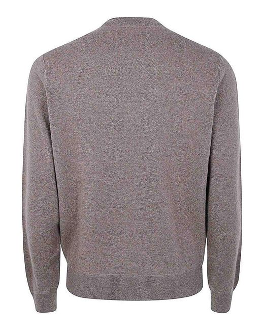 FILIPPO DE LAURENTIIS Gray Cashmere Wool Round Neck Sweatshirt for men