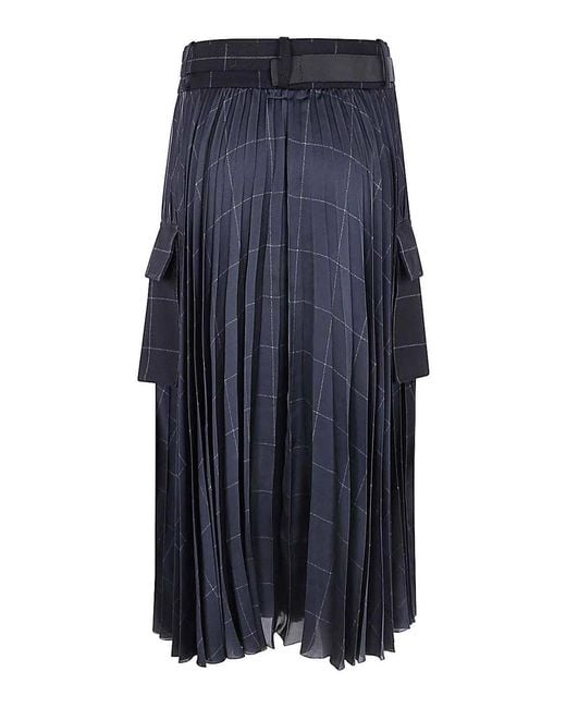 Sacai Blue Windowpane Skirt
