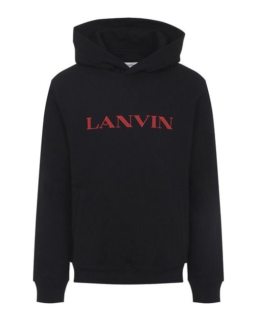 Lanvin Black Logo Hoodie for men