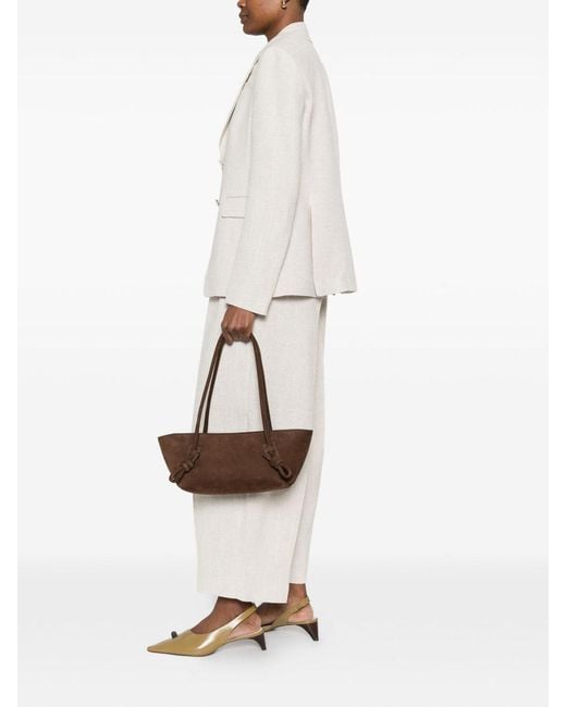 Hereu Brown Fleca Leather Shoulder Bag