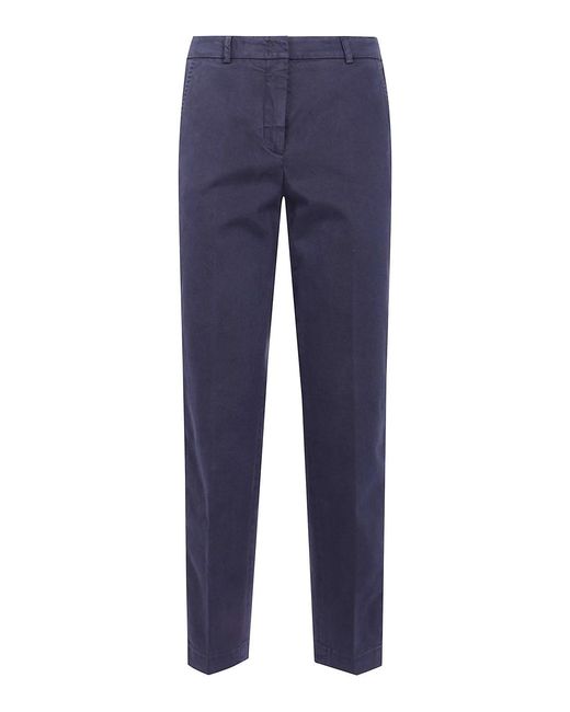 Peserico Blue Strech Gabardine Trousers