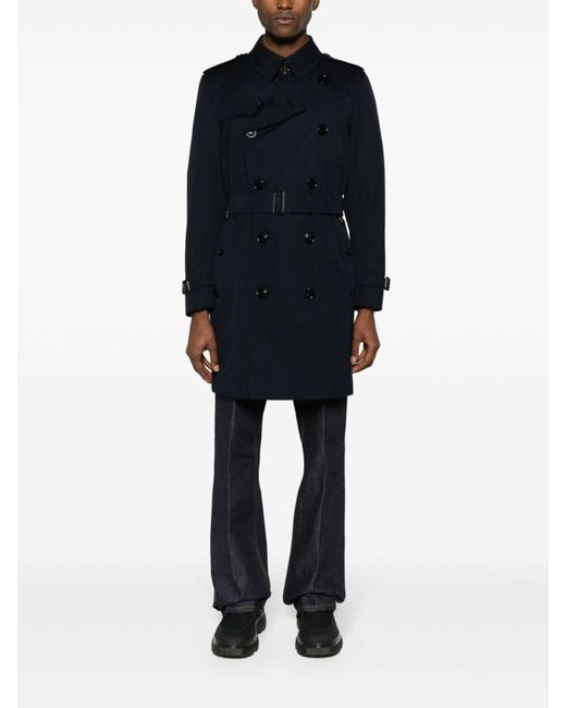 Burberry Black Kensington Mid Trench Coat for men