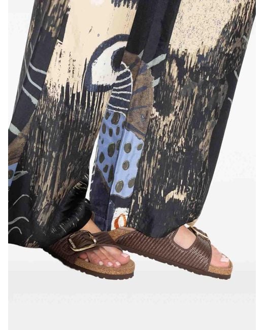 Birkenstock Brown Arizona Big Buckle Raffia