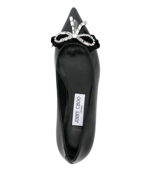Jimmy Choo Black Auria Leather Ballet Flats