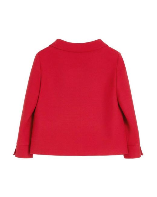 Valentino Red Wool And Silk Short Jacket